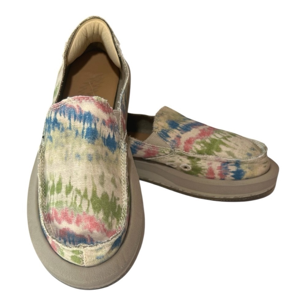 SANUK x Grateful Dead Tie Dye Hemp Slip On Foam Comfort Blue Green Pink Size 6
